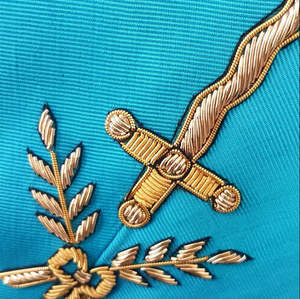 Collier Officier de Toiture - Badge de Mode Simple Brodé à la Main au Rite Groussier Français avec Broderie en Fil d'Or et Perles - Product Image 2