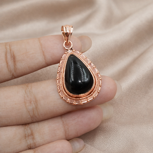 Pendentif Goutte d'Eau en Onyx Noir en Argent Sterling 925, Fait Main, Style Vintage, Sertissage Clos, Bijou pour Femme, Collier, Cadeau - Product Image 6