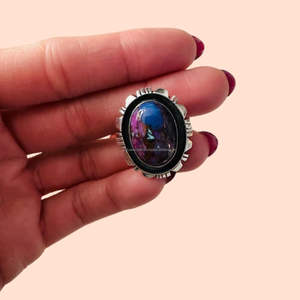 Anillo de diseño tibetano de plata sólida 925, sueño rosa, Dhalia, boda bohemia y regalo, anillo artesanal - Product Image 1