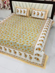 Indian Supplier Hand Look King Size Bedsheet 2 Reversible Pillow Covers Elegant Pattern <b>Comfortable</b> Fabric Available For Sale - Product Image 5