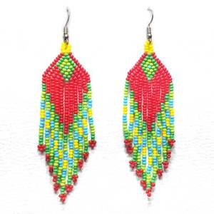 Pendientes Indios Clásicos Bordados a Mano con Cuentas de Semillas y Motivo de Mariposa, Base de Algodón Ligero, Joyería Tradicional de Moda - Product Image 2