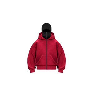 Service OEM – Cagoule à capuche noire et blanche, 100 % coton lavé, effet vieilli, avec logo imprimé dessin animé, idéale pour l'hiver - Product Image 3