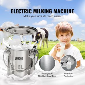 Mungitrice Elettrica Portatile Automatica a Pulsazione Sottovuoto 6L con Secchio in Acciaio Inox 304, Motore per Mungitura Capre per Alimenti e Agricoltura - Product Image 2