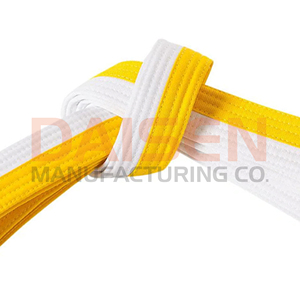 Cinturón de Taekwondo Blanco y Amarillo de 1.8M, Equipo de Entrenamiento de Artes Marciales de Algodón Duradero, Unisex - Product Image 4