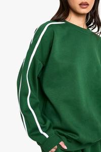 Sweatshirts à capuche amples pour femmes, en molleton de coton lavé, couleur unie, col rond, grande taille, collection hiver RTS - Product Image 4