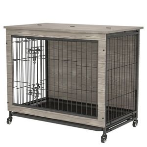 23 Inch Gray Heavy Duty Dog Crate Furniture Premium Pet Houses & Furniture - Product Image 5