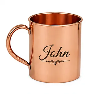 Taza de cobre personalizada con el nombre de John y grabado personalizado |   Taza para Beber Hecha a Mano de Cobre Puro |   Taza de Regalo Premium - Product Image 1