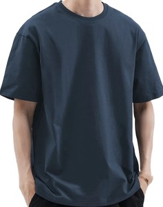 Camiseta de Algodón para Hombre, Corte Regular, Manga Corta, Cuello Redondo, Color Sólido, Informal, Lisa, Teñida, por Harry Johnson Production OEM ODM - Product Image 1