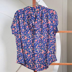 Blusas informales de manga corta con estampado Floral para mujer, blusas ligeras de mezcla de algodón, camisas de verano con cuello mandarín, moda al por mayor - Product Image 5