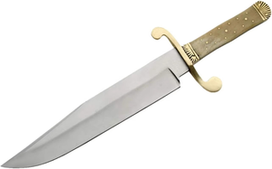 Cuchillo Bowie Hecho a Mano de Acero con Alto Contenido de Carbono, con Mango de Hueso de Camello y Funda de Cuero Fino, Cuchillo Vikingo, Cuchillo para Exteriores - Product Image 2