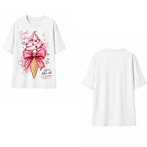 Camiseta con estampado gráfico para mujer, camisa informal de algodón transpirable con cuello redondo y manga corta para verano, uso diario, atuendo de moda - Product Image 4