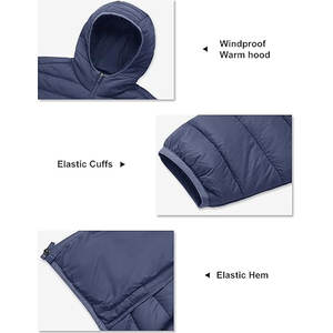 Veste matelassée à capuche pour homme personnalisée, légère et isolante, imperméable et coupe-vent, vente en gros - Product Image 6