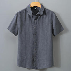 Chemises polo pour hommes d'été à boutons, couleur unie, manches courtes, chemises simples - Product Image 1
