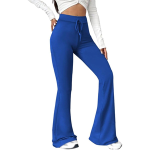 Pantalon de survêtement évasé personnalisé pour femme en molleton de coton, coupe droite, taille élastique, respirant, avec cordon de serrage, longueur intégrale, automne - Product Image 5