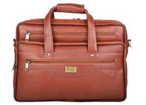 Maletín de cuero genuino Zolo para hombre, bolso clásico con cierre de cremallera, bolso de negocios suave y duradero, bolso mensajero marrón - Product Image 3