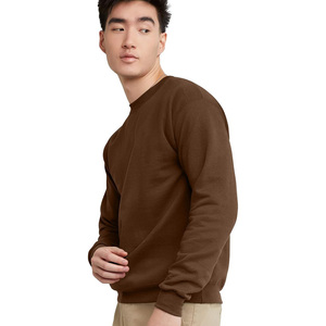 เสื้อสเวตเชิ้ตคอกลมสีน้ำตาลพรีเมียมสำหรับผู้ชาย โลโก้แบบกำหนดเอง เสื้อพูลโอเวอร์ผ้าฟลีซผสมผ้าฝ้าย สไตล์ลำลองแนวสตรีทแวร์ - Product Image 4