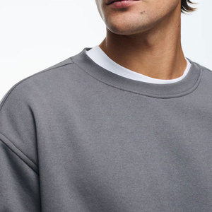Sudadera de Algodón para Hombre, Cuello Redondo, Corte Regular, Color Sólido, Estilo Casual para Otoño, Gris - Product Image 5