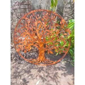 Arte de pared con acabado de metal oxidado del Árbol de la Vida, decoración para casa de campo, jardín, pieza de arte decorativa para interiores y exteriores. - Product Image 6