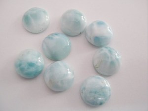Larimar naturel cabochon rond, pierre précieuse en vrac, minéral bleu pour la fabrication de bijoux fins, pendentifs, bagues, vente en gros, tiers - Product Image 4