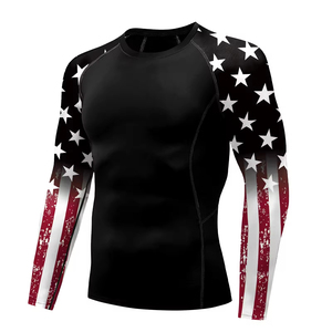 Custom Design Men <b>Compression</b> Rash Guard <b>Shirt</b> UPF 50+ Eco-Friendly Quick Dry Breathable Spandex/Polyester Gym Wear Hot Sale - Product Image 3