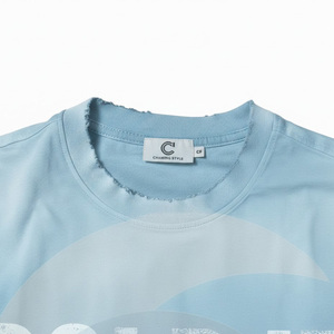 High Quality 100% Cotton Knitted Acid Wash Heavyweight Men Custom Blank Stone Washed Vintage T-<b>Shirt</b> - Product Image 3