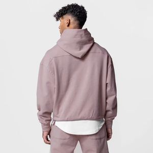 Ensemble de survêtement en coton épais pour hommes, sweat à capuche oversize et pantalon de jogging imprimé, streetwear unisexe - Product Image 5