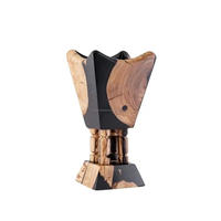 Dernier brûleur Bakhoor en bois et résine pour la décoration intérieure et brûleur d'encens arabe en bois et résine