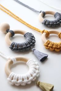 Custom Handmade <b>Wooden</b> Bead Pearl Tassel Modern Wall Hanging Decoration Diwali Ramadan Birthday Removable Eco-Friendly Home - Product Image 5