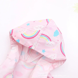 Kids Rainwear Reflective Stripe Children Waterproof Poncho With Face Cover Cartoon Raincape <b>Raincoat</b> School Travel Kids Rainwear - Product Image 3
