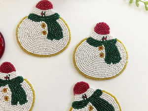 Handmade <b>Beaded</b> <b>Coasters</b> Set Vintage Style Decorative Dining Table Accessories At Cheap Price - Product Image 2