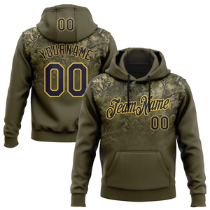 Sweat à capuche de chasse et de sport, nouveau design, personnalisé, avec motif camouflage 3D dégradé olivier-bleu marine-jaune, vente en gros directe - Product Image 1