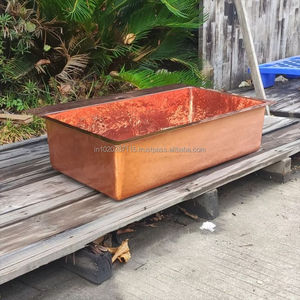 Fregadero de cobre artesanal de gran capacidad con bonito diseño martillado y acabado antiguo para Cocinas Rústicas - Product Image 4