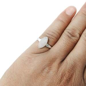 Simple 925 <b>Sterling</b> <b>Silver</b> Bohemian Style Bezel <b>Set</b> <b>Ring</b> With Marquise Cut Natural Druzy Gemstone Handmade Jewelry For Dailywear - Product Image 3