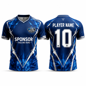 เสื้อฟุตบอลทันสมัยเสื้อฟุตบอลผ้าโพลีเอสเตอร์ระบายความร้อนแบบพรีเมี่ยมผ้าดูดความชื้นน้ำหนักเบาผ้ายืดได้สี่ทางใส่สบายสำหรับนักกีฬา - Product Image 1