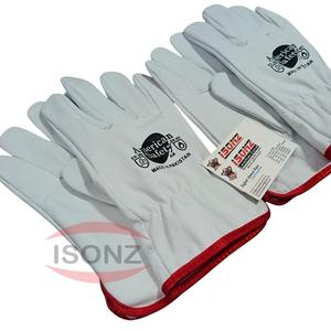 Gants de sécurité pour hommes en cuir de chèvre non doublé de qualité industrielle ISONZ Leather Zone avec protection anti-chaleur et anti-impact - Product Image 2