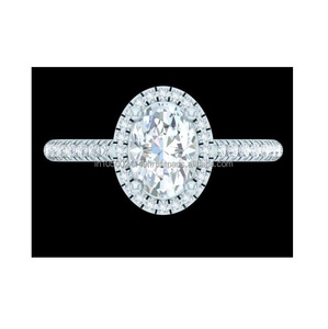 Anillo de Diamante Cultivado en Laboratorio Vintage para Mujer, Plata de Ley 925, Regalo de Compromiso, Aniversario, Boda, Engaste de Bisel, Halo Dorado, Joyería Fina - Product Image 1