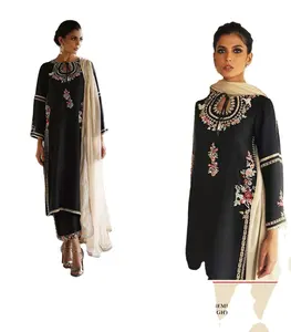 Abbigliamento donna indiana all'ingrosso esportatore globale abito Salwar Kameez pakistano in stile seta di lusso per ragazze