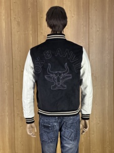 GRIP SAFE INDUSTRIES <b>Men's</b> Winter Varsity <b>Jacket</b> Genuine <b>Leather</b> Sleeves Polyester/Cotton Shell Zipper Closure Customizable - Product Image 6