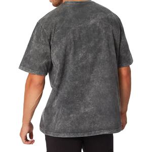 T-shirt personnalisé délavé à l'acide 100% coton, motif imprimé, poids lourd, délavé à l'acide, vintage, grande taille homme - Product Image 5