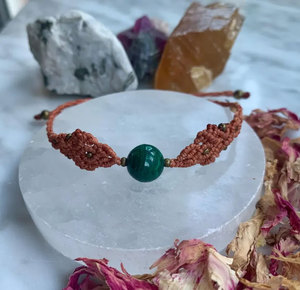 Handmade Aventurine Necklace <b>Bracelet</b> Set <b>Red</b> Coral Macrame Cord Natural Gemstone Boho Jewelry - Product Image 3