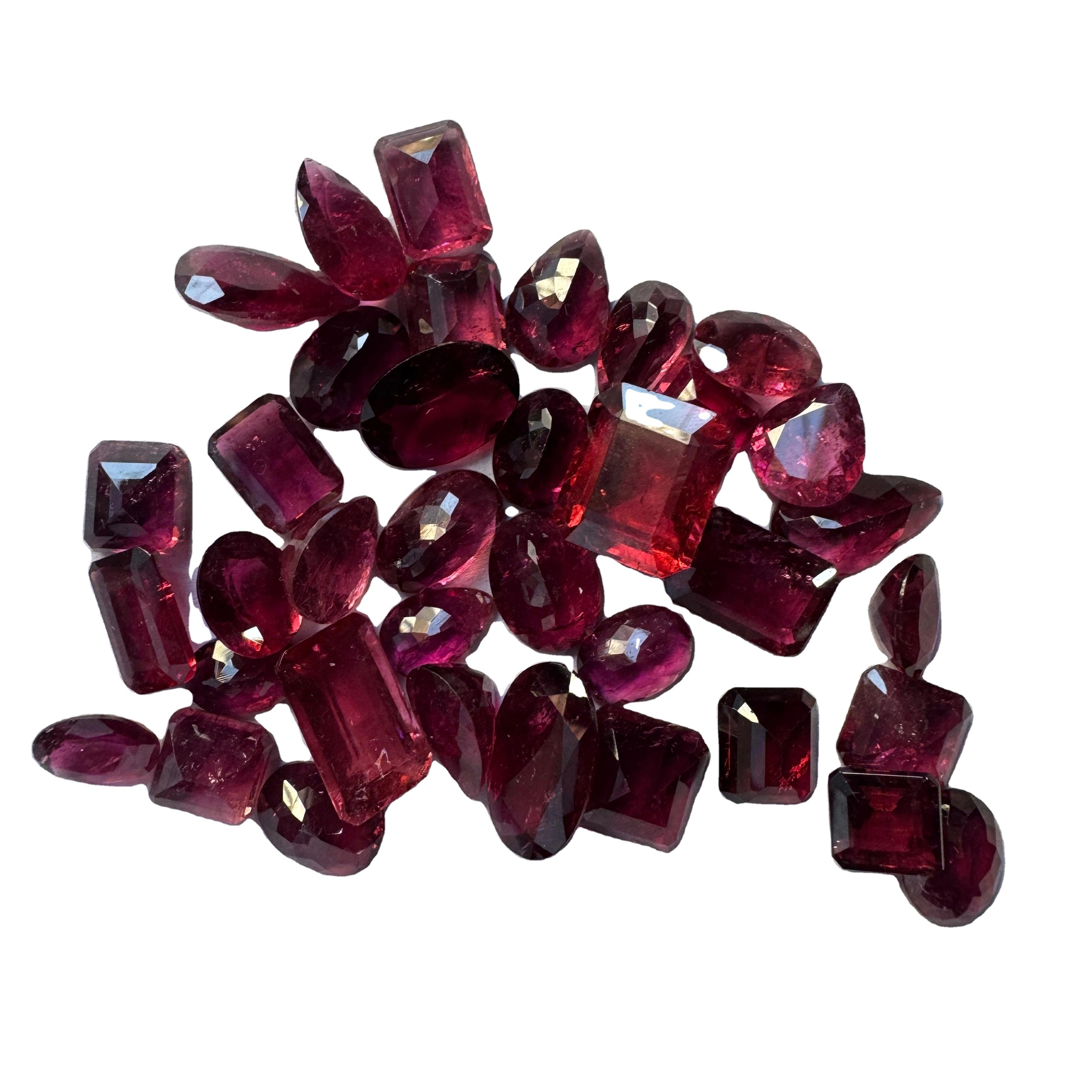 Lot De 10 Rubis Naturels Certifiés émeraude Taille - Rouge Provenant De Birmanie/Inde