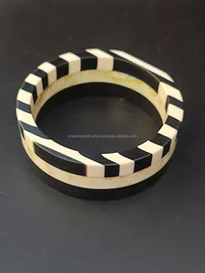 Very Unique Resin Joint Beaded <b>Bracelets</b> with Two-Tone <b>Leather</b> Cuff, Adjustable <b>Charm</b>, Fashionable Diamond Bangle for Parties - Product Image 2