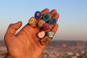 Natural Solar Agate <b>Adjustable</b> <b>Ring</b> 925 Silver Plated Prong Set Mixed Gemstone Assorted <b>Rings</b> Wholesale Bulk Fashion Jewelry - Product Image 2
