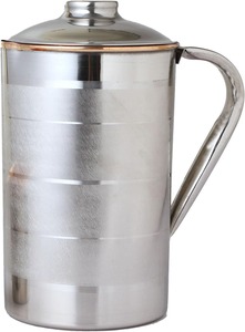 Carafe en cuivre massif neuve, faite à la main, design martelé, style classique, avec couvercle écologique, vente en gros directe, en métal - Product Image 2