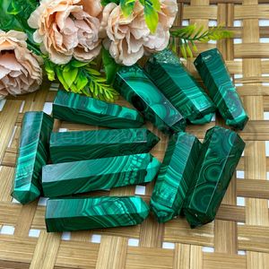 Punta de Cristal de Malaquita Natural, Varita Curativa de Malaquita Verde con Bandas, Puntero para Reiki, Meditación, Decoración Energética, Venta al por Mayor - Product Image 2