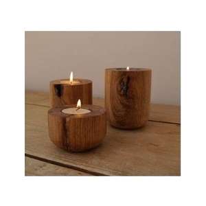 Support de bougie en bois avec bords bruts pour mariages, événements festifs et cadeaux – Support de bougie rustique artisanal pour la décoration intérieure et les tables - Product Image 4