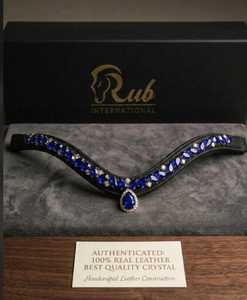 Diadema de cuero cómoda con pedrería para caballo, accesorios de cristal, logotipo personalizado, uso ecuestre, modelo internacional Rub - Product Image 4