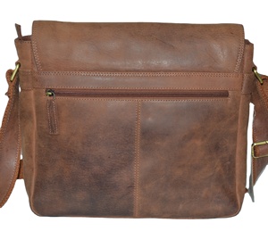 Bolso Mensajero Clásico de Cuero Genuino Marrón, Gran Capacidad, para Portátil, Estilo Ejecutivo, Uso Diario, para Hombre - Product Image 6