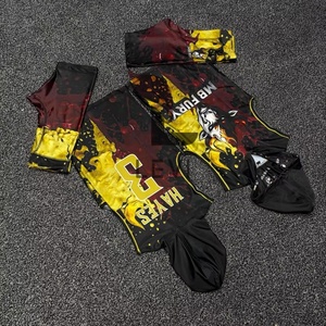 Uniforme de football sans manches pour hommes adultes, imprimé par transfert thermique personnalisé, 7 sur 7, 100% polyester, respirant et à séchage rapide - Product Image 4