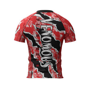 Camiseta deportiva de compresión de cintura alta para hombre, de secado rápido, elástica, de manga corta, con estampado para culturismo. - Product Image 6